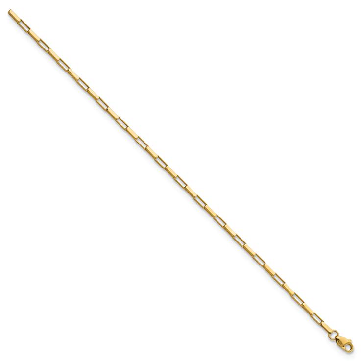 14k Yellow Gold 2.23mm Polished Fancy Box Links Bracelet