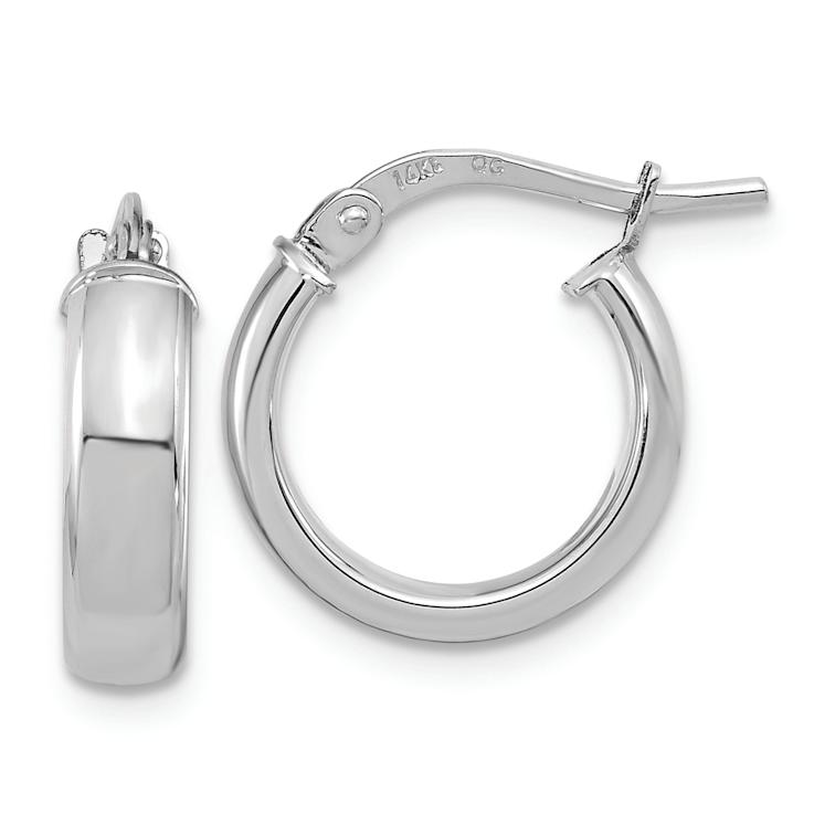 Rhodium Over 14k White Gold Polished 5/8" Hoop Earrings