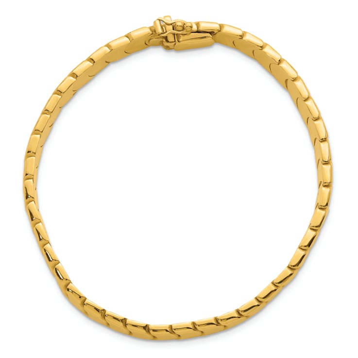 14K Yellow Gold 7.5mm Fancy Link 7.5 inch Bracelet