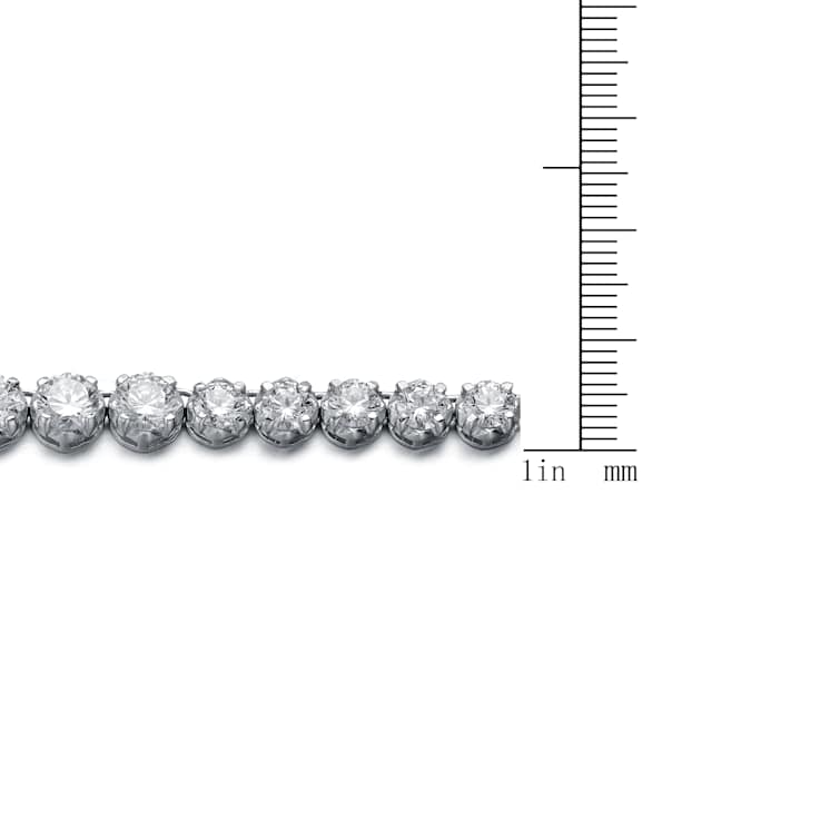 CZ Tennis Necklace In Sterling Silver 16 Inch