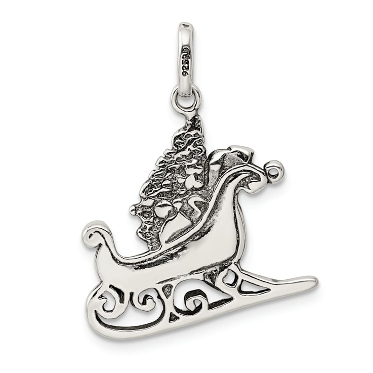 Sterling Silver Antiqued Sleigh Charm