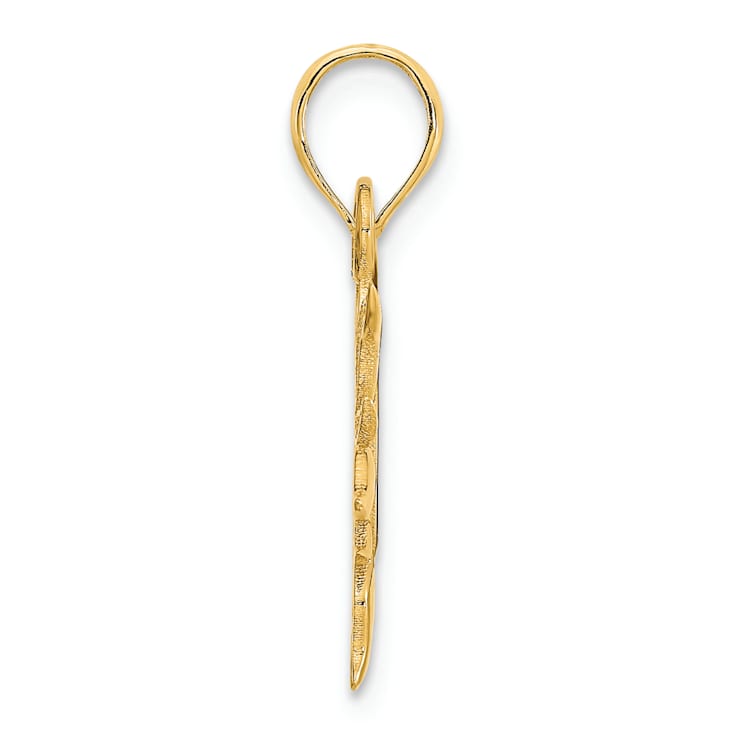 14k Yellow Gold Epoxy I Love My Sunshine Sun Pendant