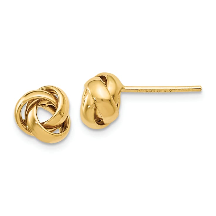 14k Yellow Gold Polished Knot Stud Earrings