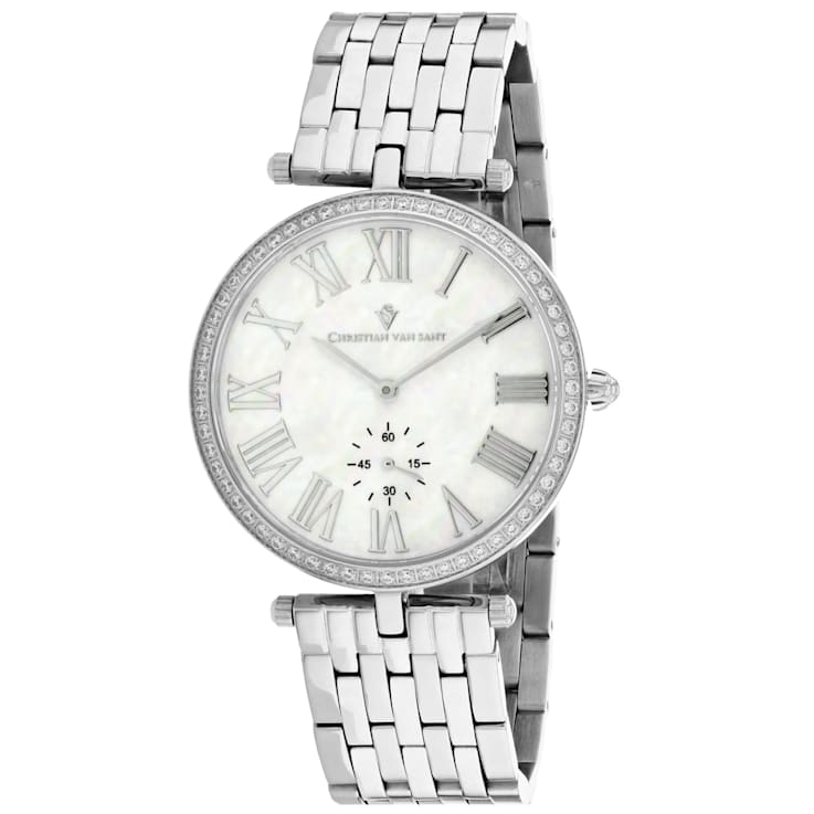 Christian Van Sant Women's Hush White Dial, Stainless Steel Watch