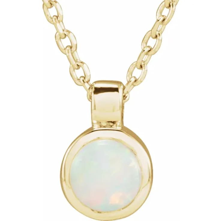 Bezel set opal necklace online