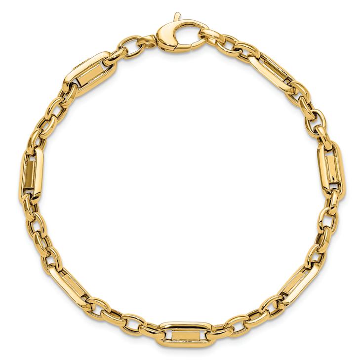 14k Yellow Gold 5.28mm Polished Fancy Link Bracelet