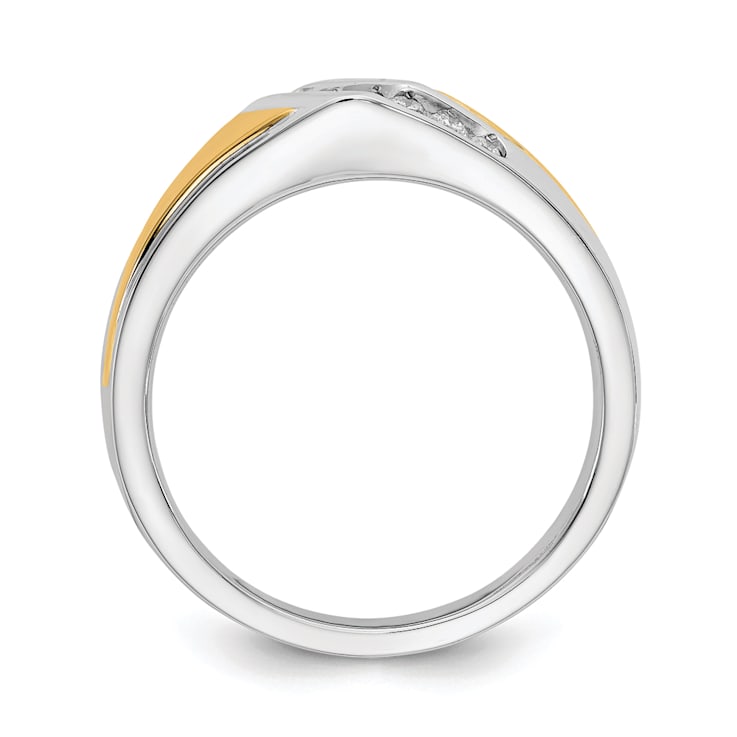 14K Two-tone Yellow and White Gold Lab Grown Diamond SI1/SI2, G H I,
Men's Ring