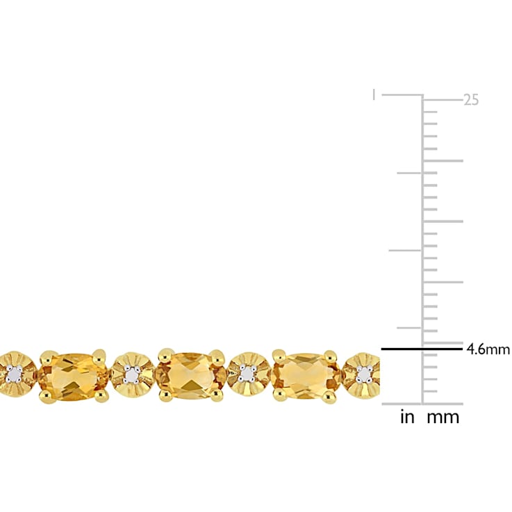 Citrine and Diamond Accent 18k Yellow Gold Over Sterling Silver Tennis
Bracelet 8.10ctw