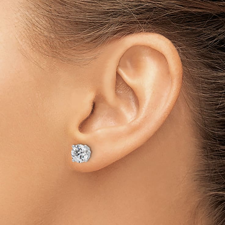Rhodium Over 14K Gold Certified Lab Grown Diamond 3ct. VS/SI GH+,
4-Prong Earrings
