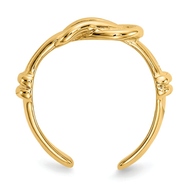 14K Yellow Gold Love Knot Toe Ring