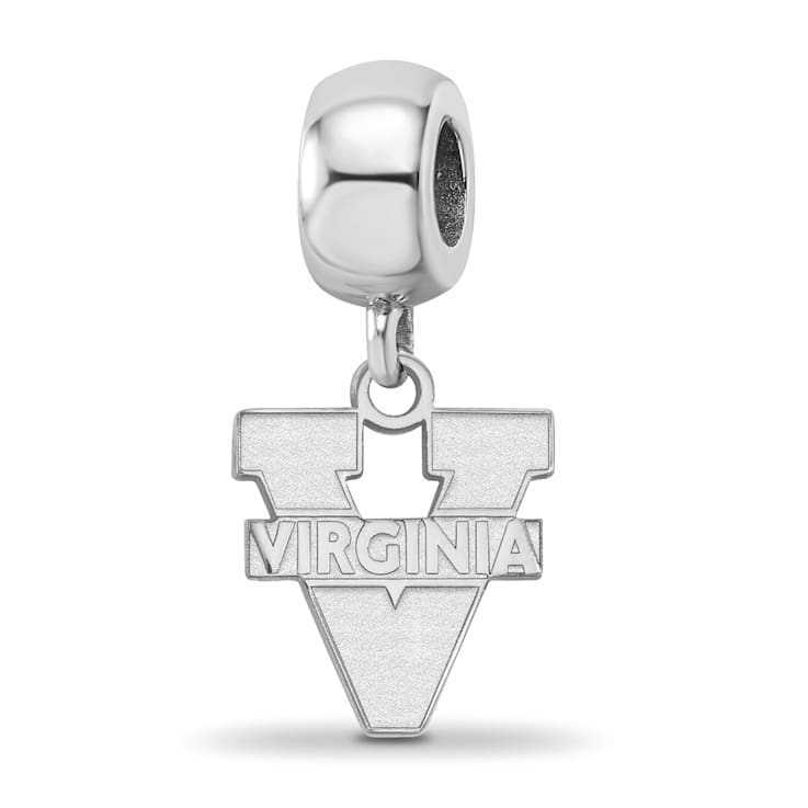 Sterling Silver Rhodium-plated LogoArt University of Virginia Small
Dangle Bead