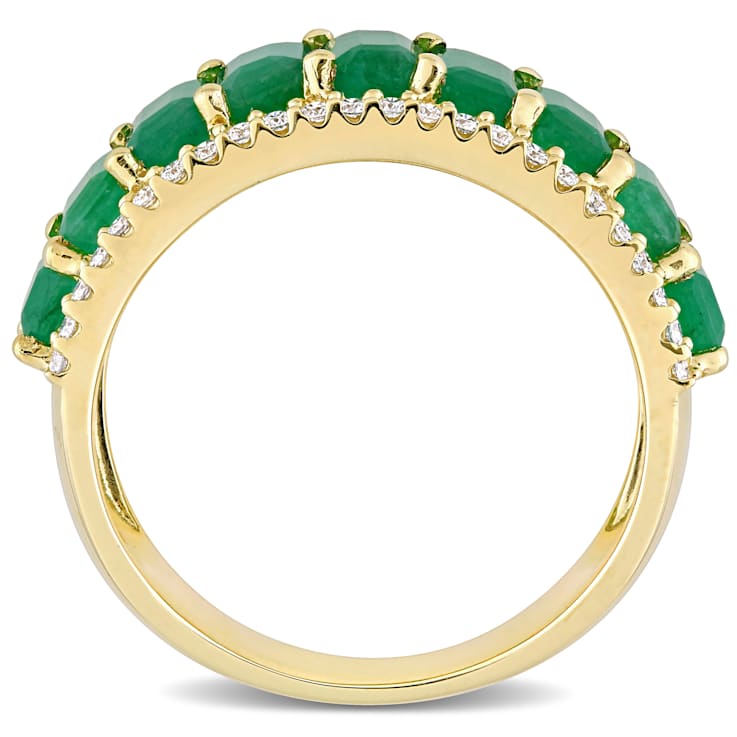 Emerald and Diamond 14K Yellow Gold Ring 2.72ctw
