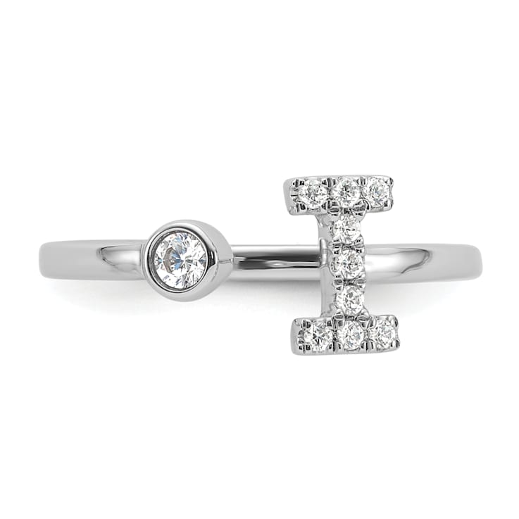 Rhodium Over 14K White Gold Lab Grown Diamond VS/SI GH, Initial I
Adjustable Ring