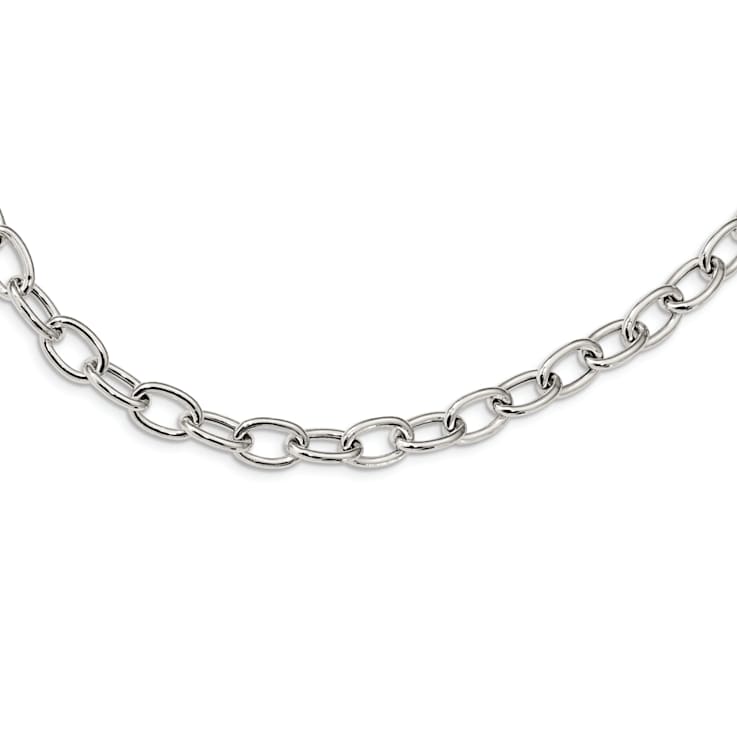 Sterling Silver Open Link Cable 8.50mm Necklace