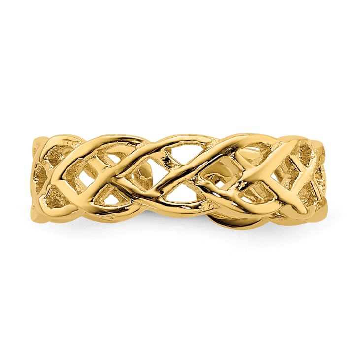 14K Yellow Gold Polished Braided Toe Ring