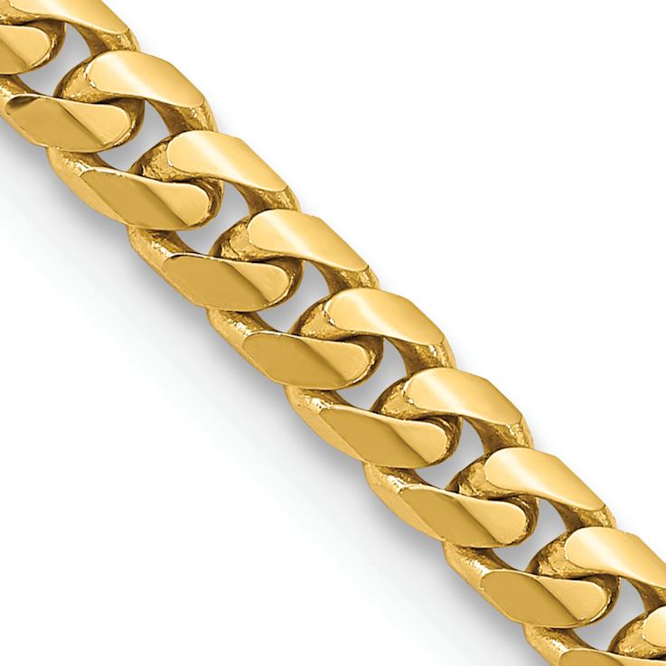 14k Yellow Gold 5mm Solid Miami Cuban 18 Inch Chain