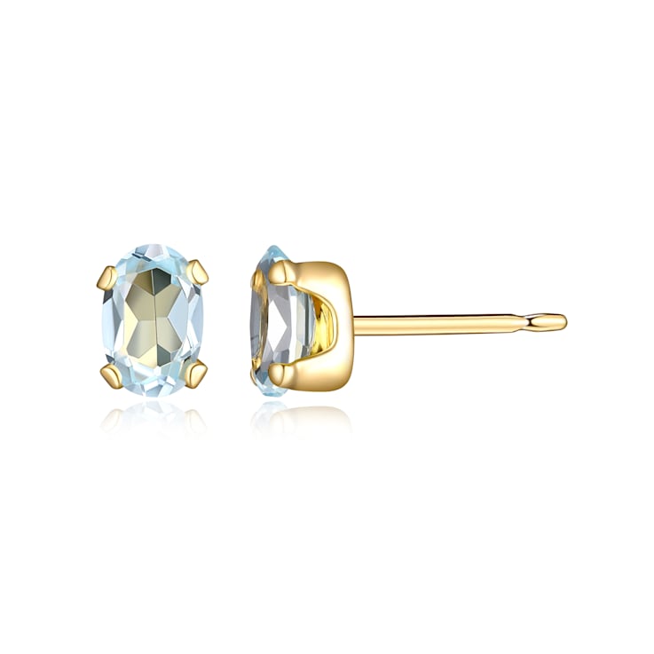 Multi-Color Multi-Gemstone 18k Yellow Gold Over Sterling Silver Earring Set