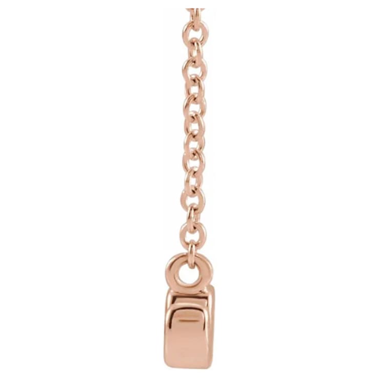 14K Rose Gold Petite Lowercase Script mom Necklace, 18 Inches.