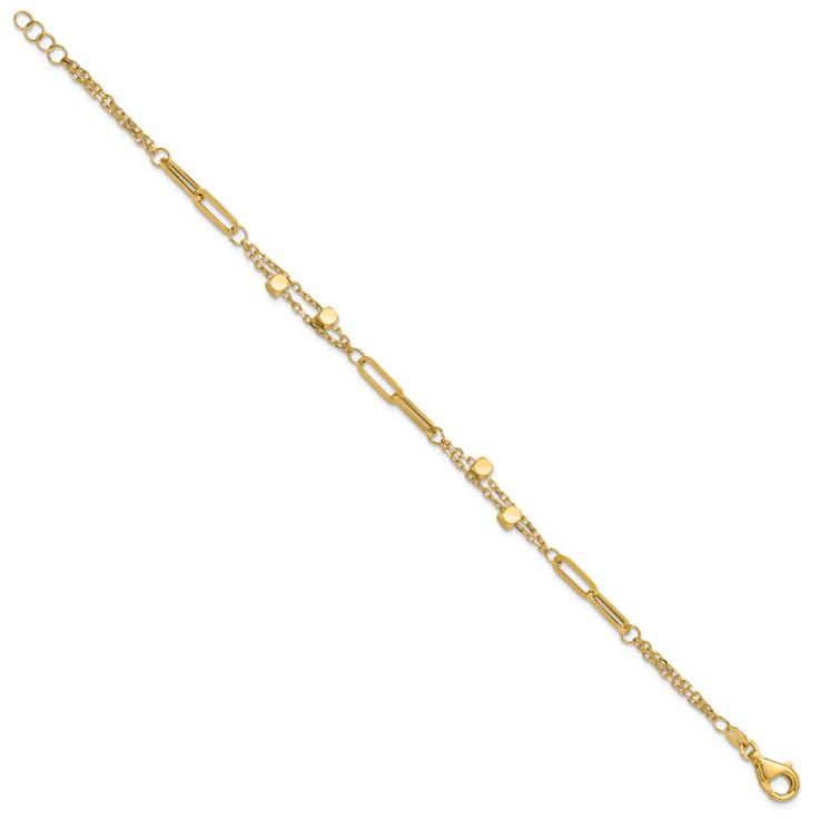 14k Yellow Gold Polished Fancy Link Bracelet