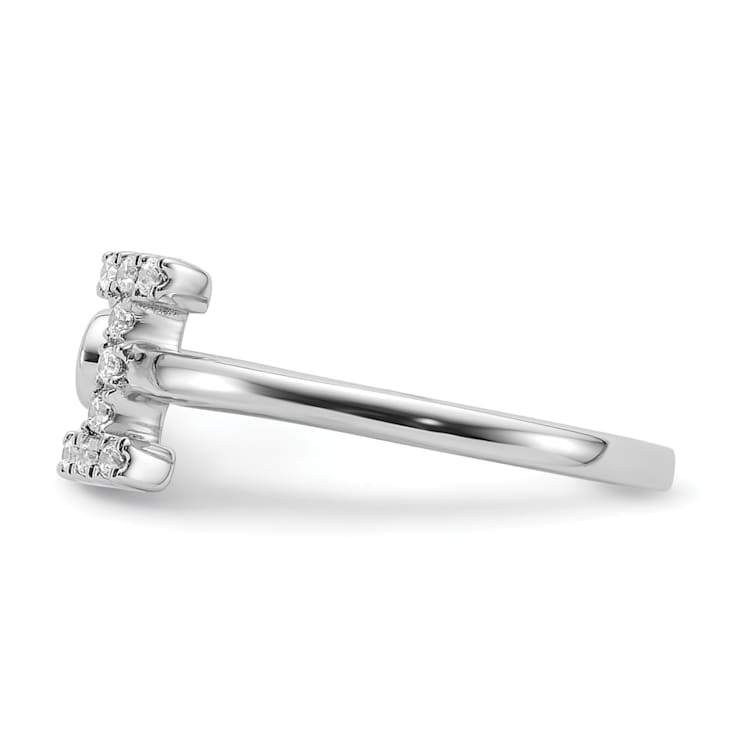 Rhodium Over 14K White Gold Lab Grown Diamond VS/SI GH, Initial I
Adjustable Ring