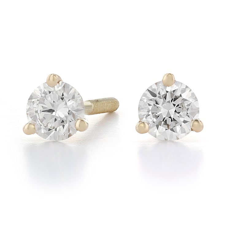 Certified White Lab-Grown Diamond H-I SI 14k Yellow Gold Martini Stud
Earrings 0.50ctw