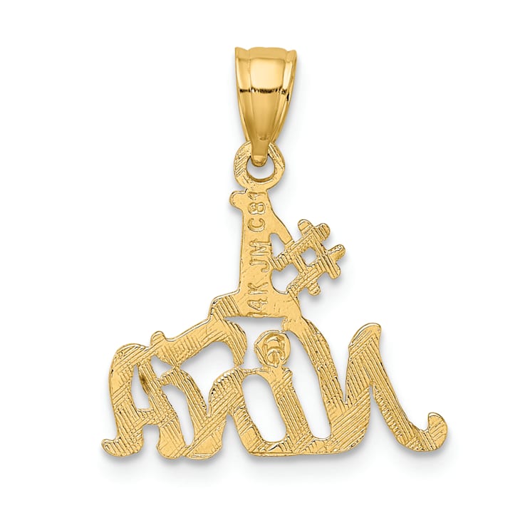 14k Yellow Gold Textured #1 Nina Pendant