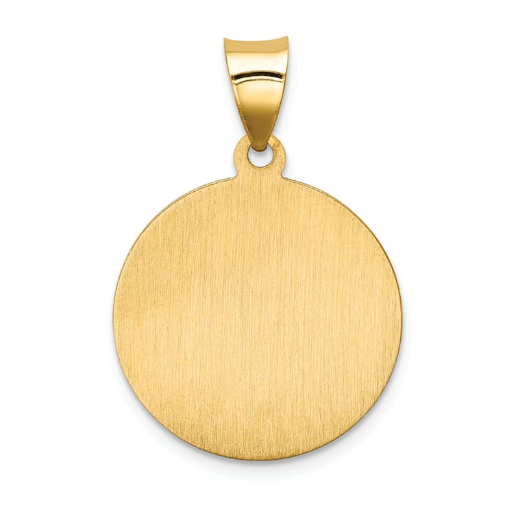 14k Yellow Gold Polished Satin Our Lady of Perpetual Help Medal Pendant