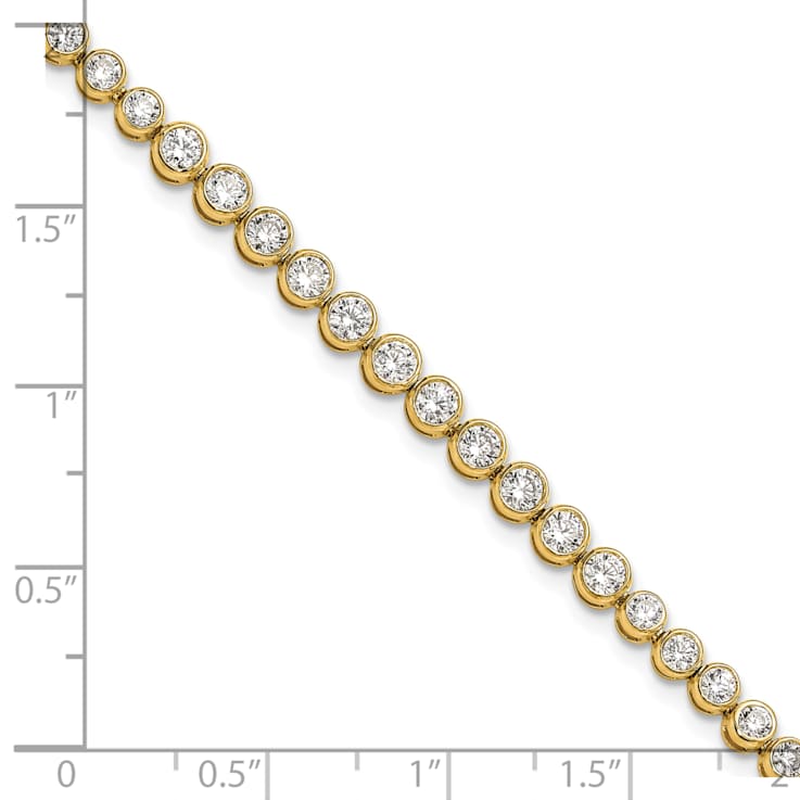 14K Yellow Gold Lab Grown Diamond Bezel Set Tennis Bracelet