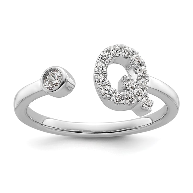 Rhodium Over 14K White Gold Lab Grown Diamond VS/SI GH, Initial Q
Adjustable Ring