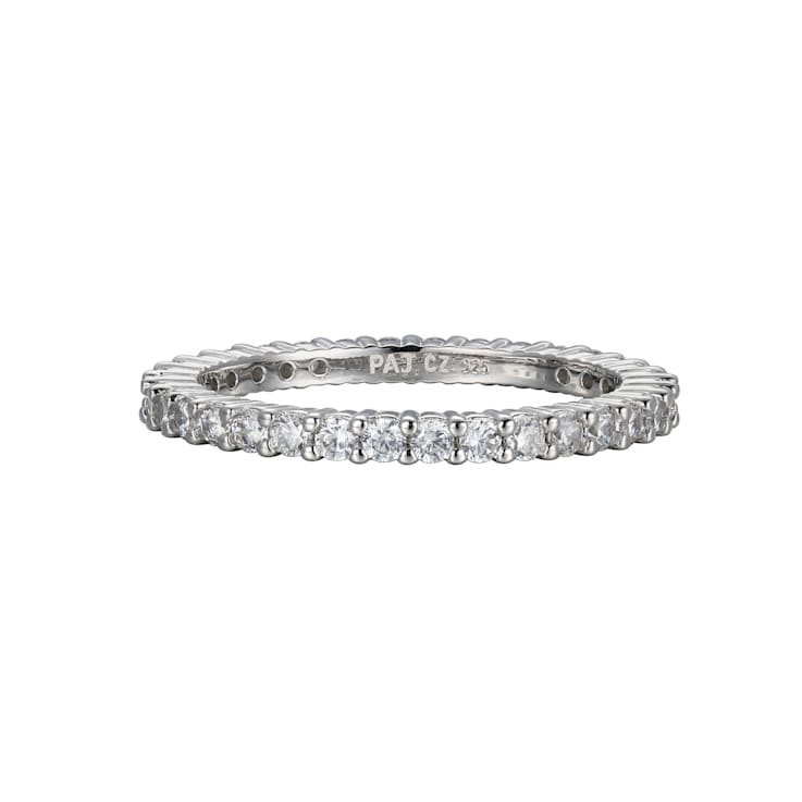 White Cubic Zirconia Rhodium Over Sterling Silver Ring 1.37ctw