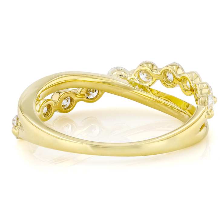 Lab-Grown Diamond Band Ring In 14K Gold Over Sterling Silver 0.90ctw