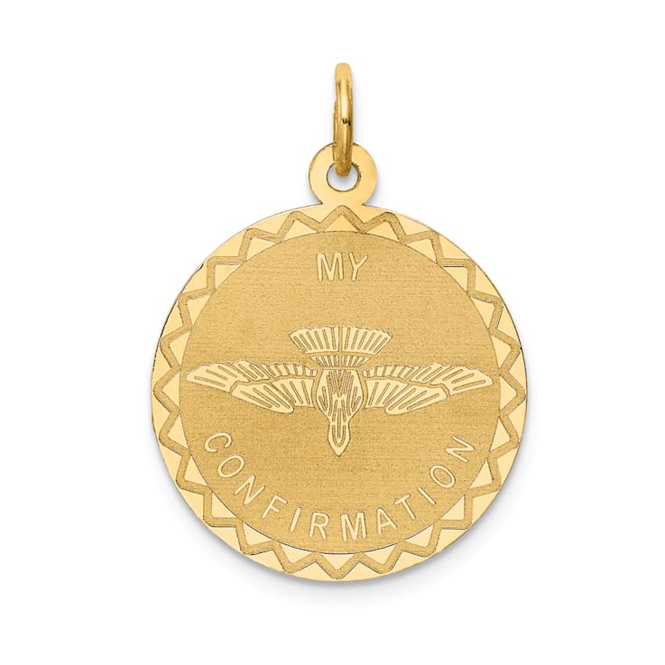 14k Yellow Gold Satin My Confirmation Pendant