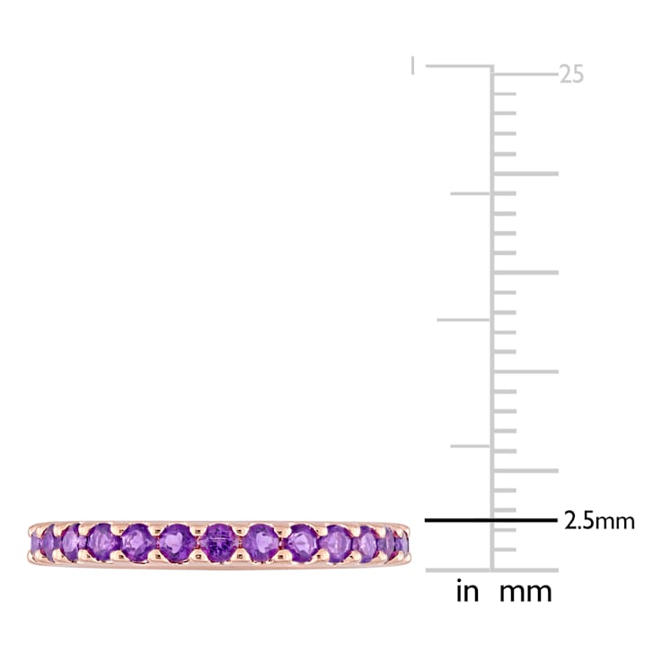 Amethyst 10K Rose Gold Eternity Ring 0.84ctw