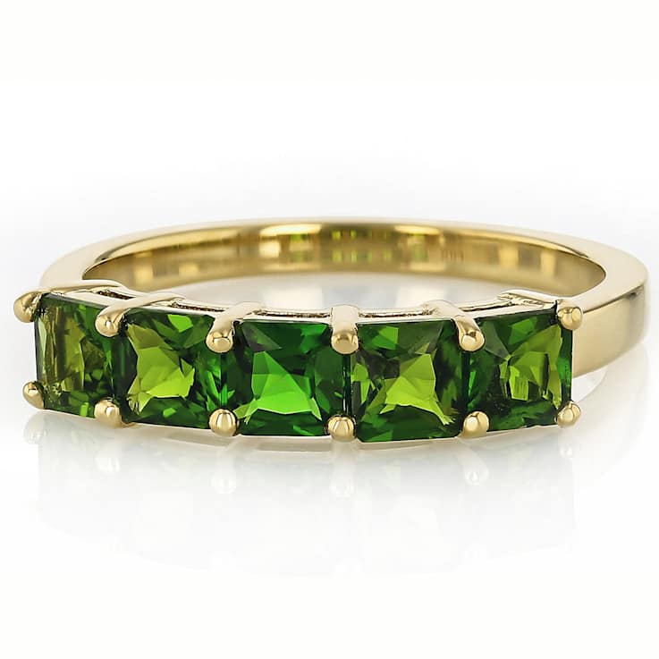 Chrome Diopside Square Octagonal Band Ring In 18K Gold Over Sterling
Silver 1.55ctw