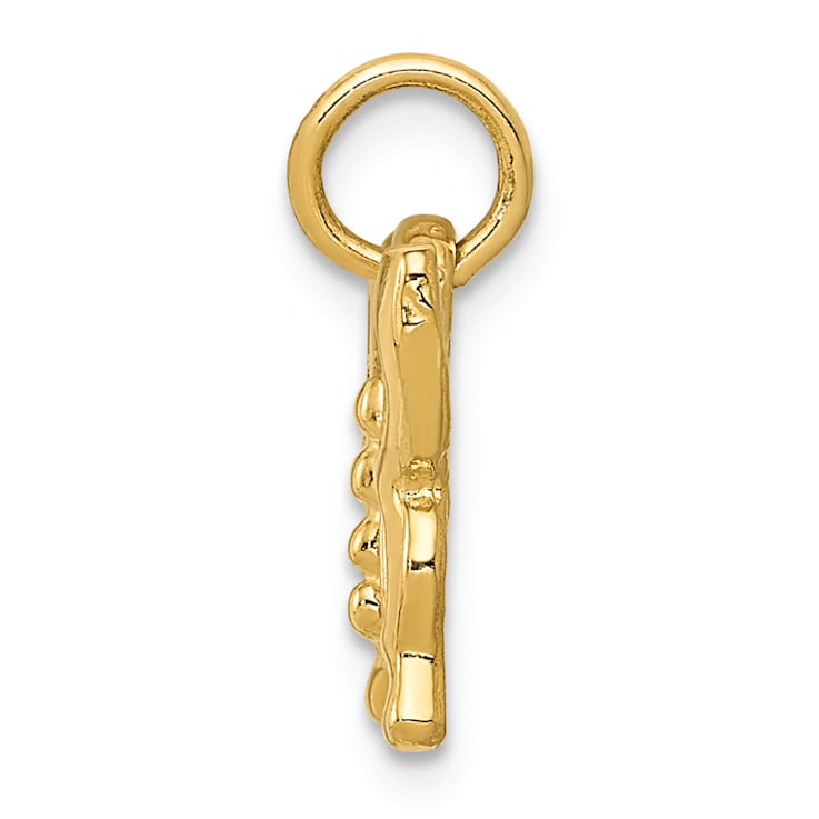 14k Yellow Gold Solid Polished Butterfly Pendant