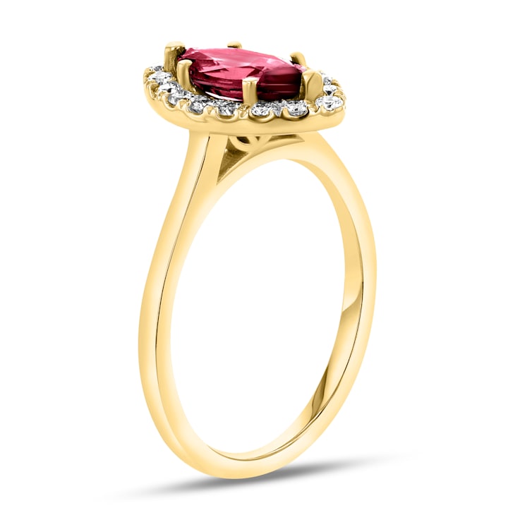1.37ctw Ruby and Diamond Ring in 14k Yellow Gold