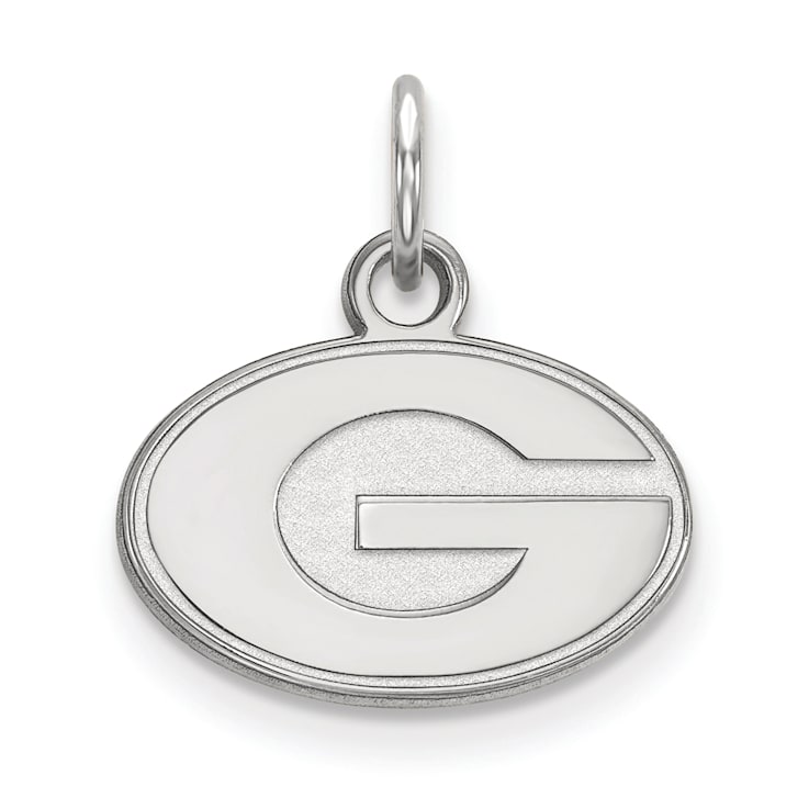 Rhodium Over Sterling Silver LogoArt University of Georgia Extra Small Pendant