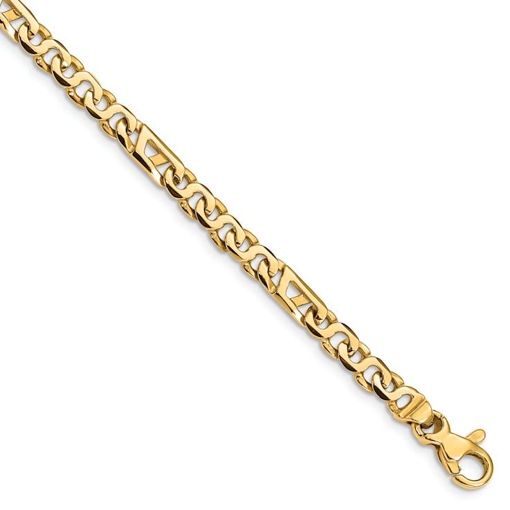 14k Yellow Gold Hand-polished 4.3mm Fancy Link Bracelet