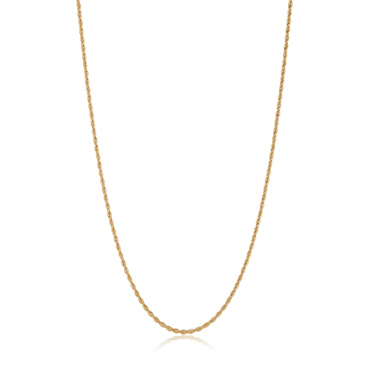Invicta Men's Yellow Rope Chain Necklace 3mm In Stainless Steel 24 Inch