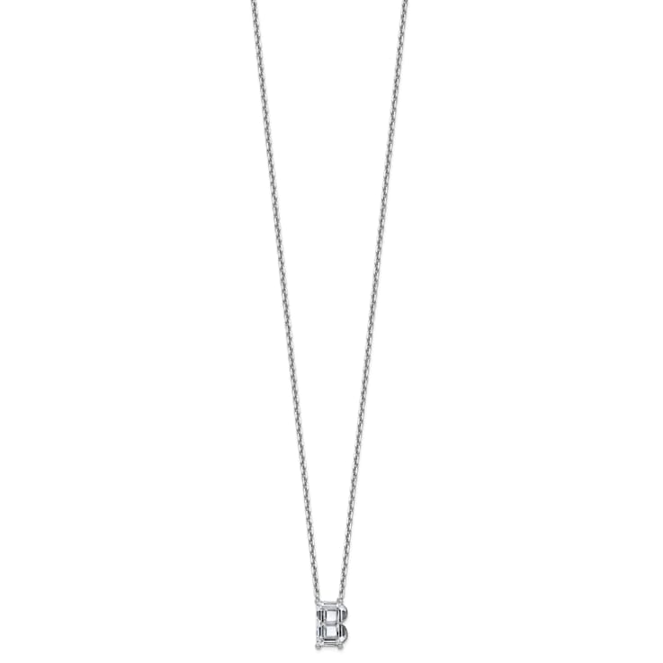 White Lab-Grown Diamond F VS 14K White Gold "B" Initial
Necklace 2.00ct