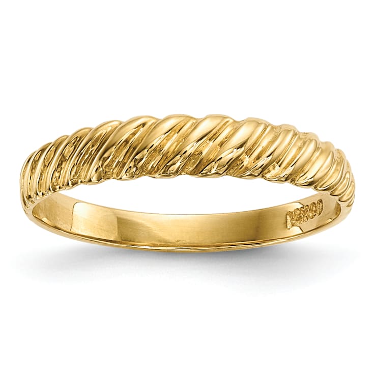 14K Yellow Gold Kids Polished Twist Ring