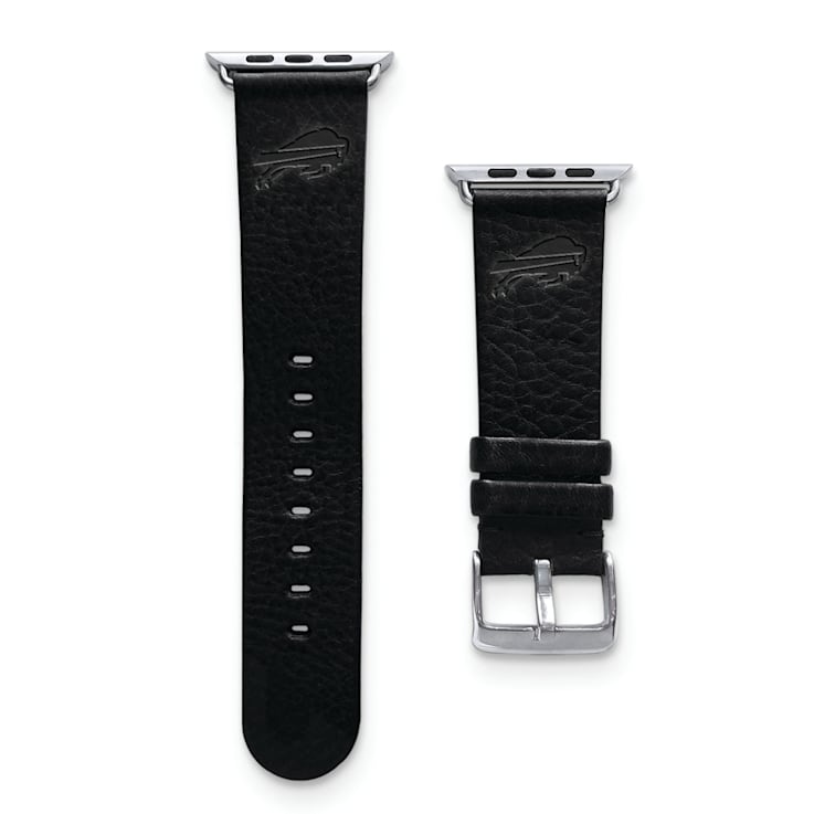 Gametime Buffalo Bills Leather Band fits Apple Watch 42 44mm M L Black Watch not included. 1922FD