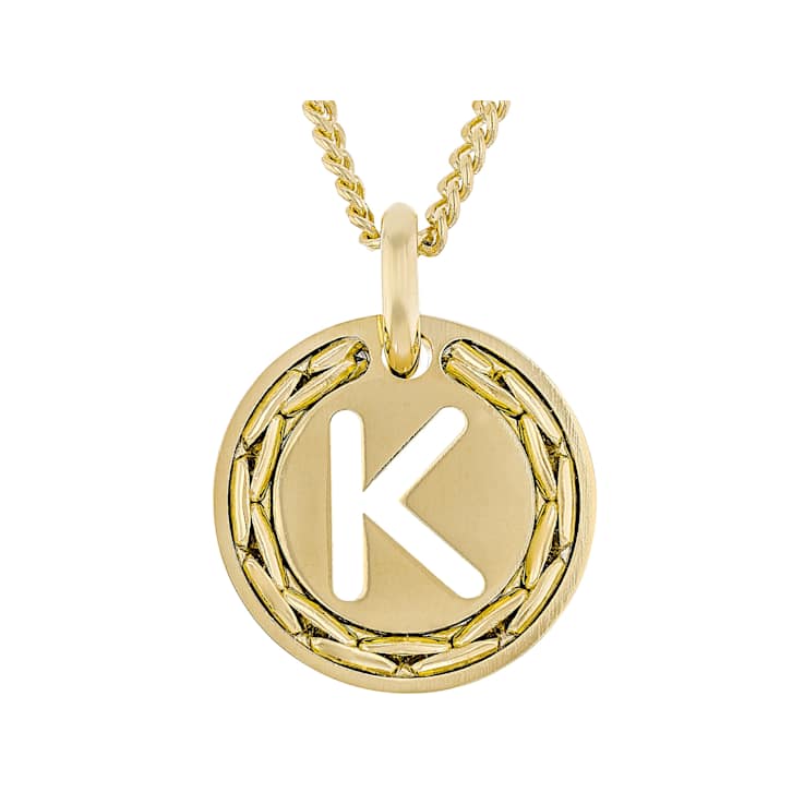 Cardano Initial K Pendant Necklace In 18K Gold Over Bronze