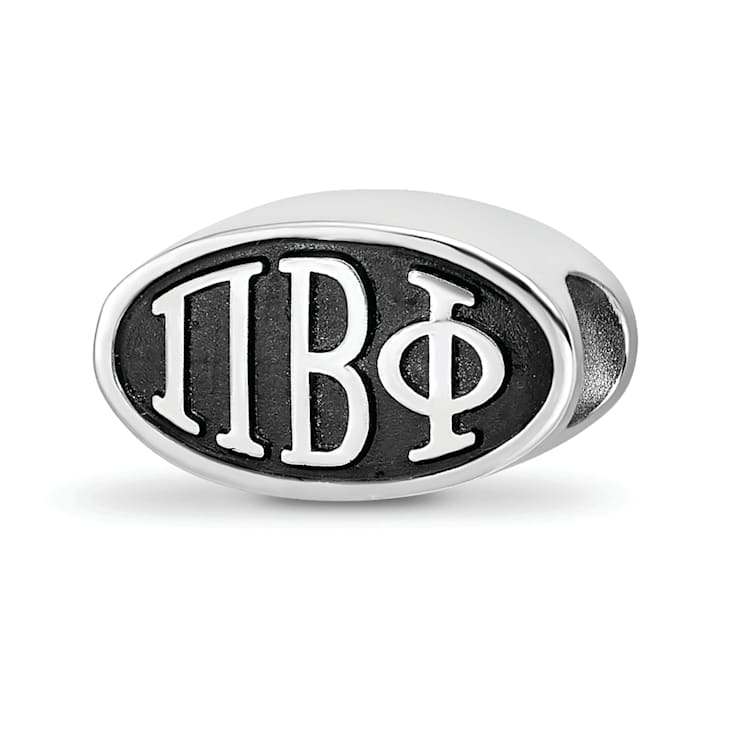 Sterling Silver LogoArt 15.25mm Pi Beta Phi Oval Greek Letters Bead