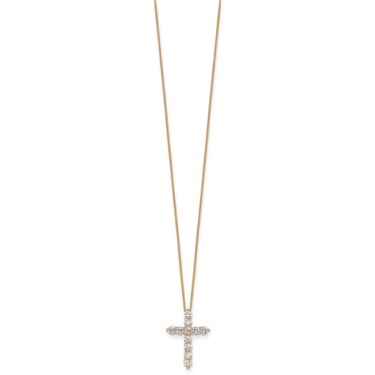 10K Yellow Gold Lab Grown Diamond VS/SI GH, Cross Chain SIide Pendant
with chain Necklace