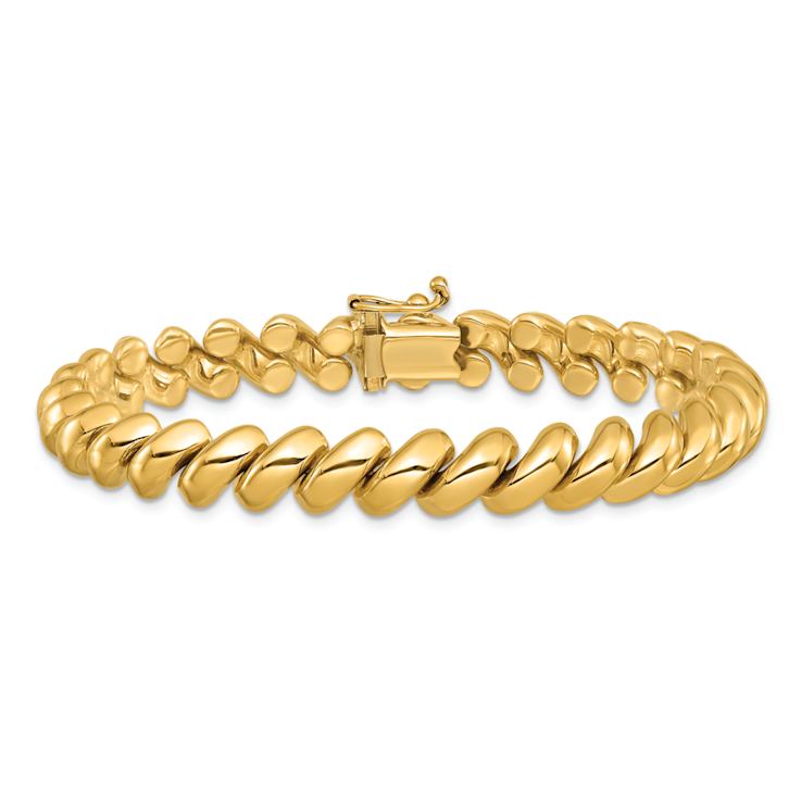 10k Yellow Gold 8mm San Marco Link 7 Inch Bracelet