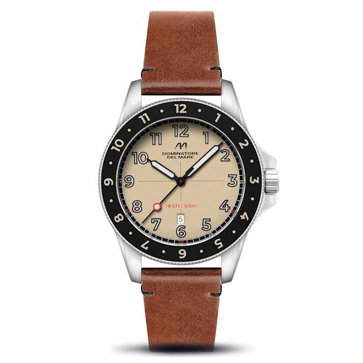 Dominatore Del Mare Bandiera Cream Dial White Bezel Tan Stainless Steel
Band Japan Quartz Watch