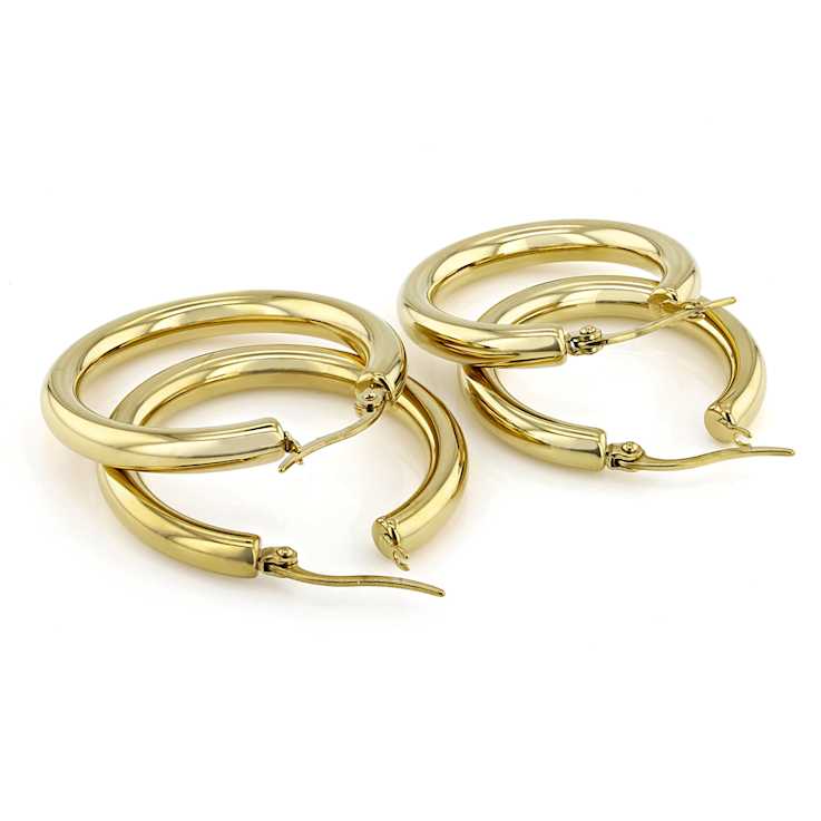 Gold-Tone Hoop Earring Set Of 2