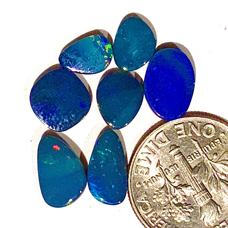Opal on Ironstone Free-Form Doublet Set of 7 5.80ctw