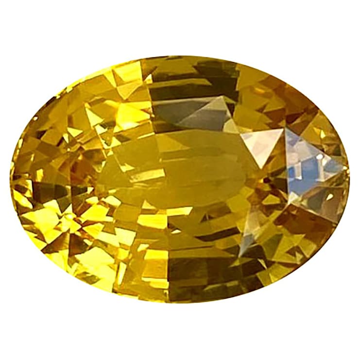Yellow Sapphire Loose Gemstone 12x9.2mm Oval 5.58ct
